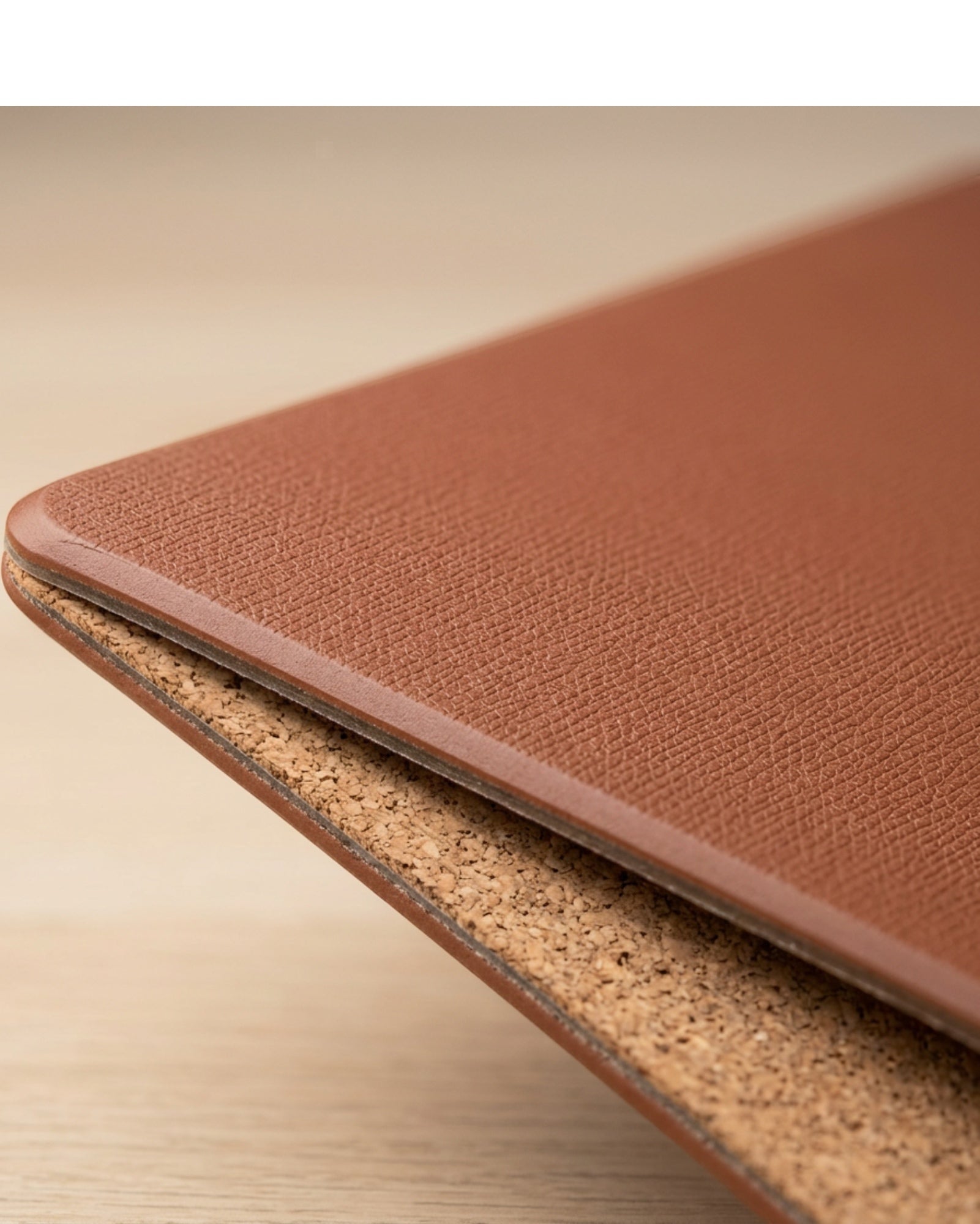 Bwkxg Reversible PU Leather Cork Mouse Pad Clay Brown - Detail view